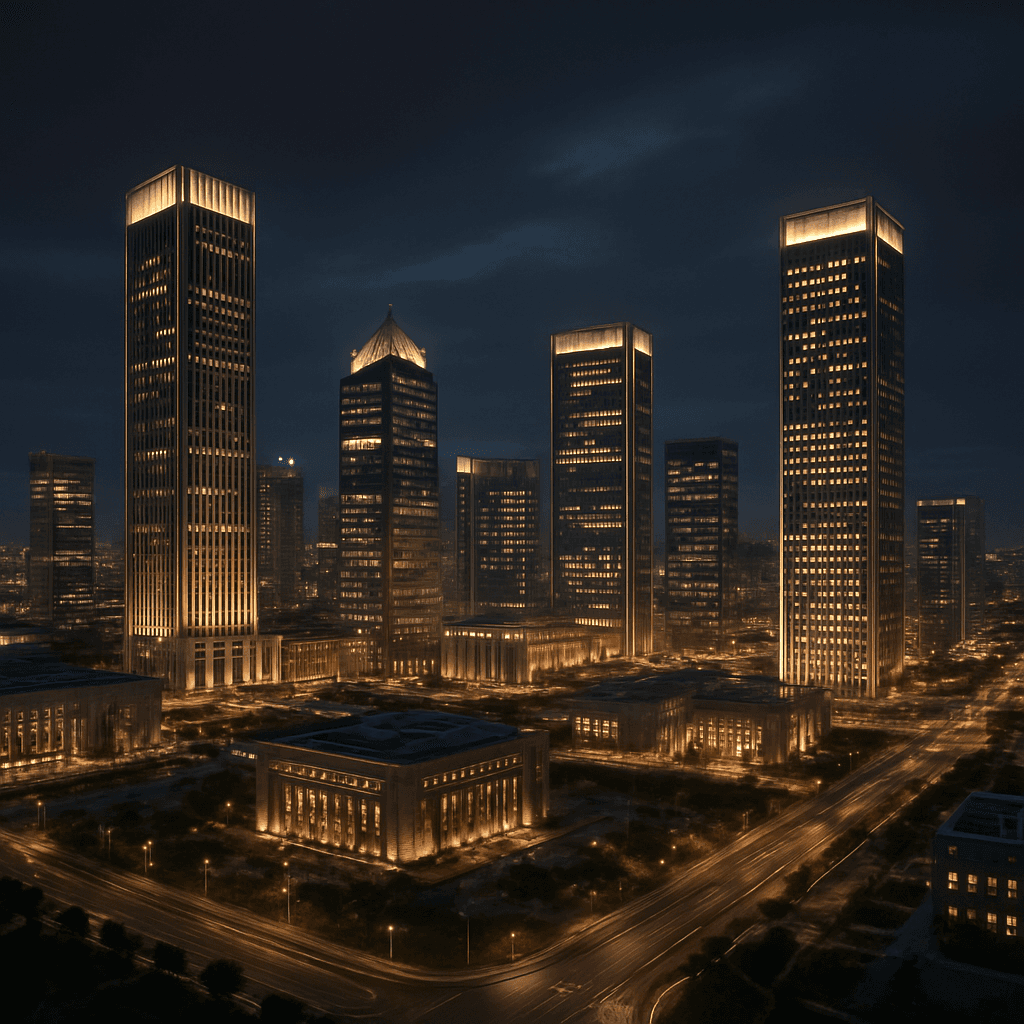 Modern architecture at night