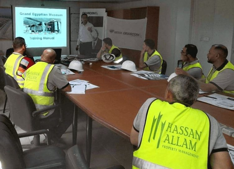 Training session for Grand Egyptian Museum facility staff led by a GABTIC engineer