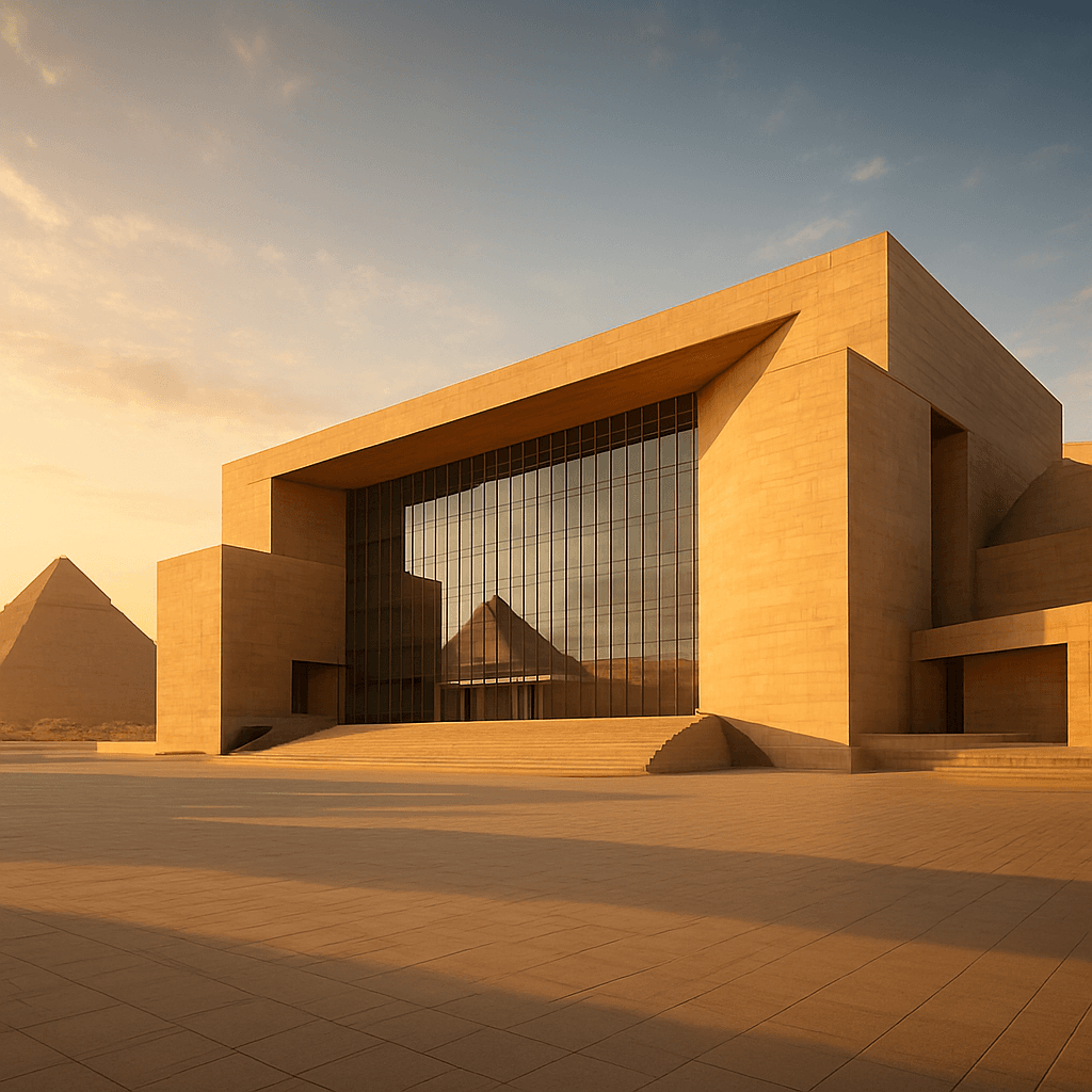 عمارة حديثة من فولاذ كورتن وسط منظر طبيعي
